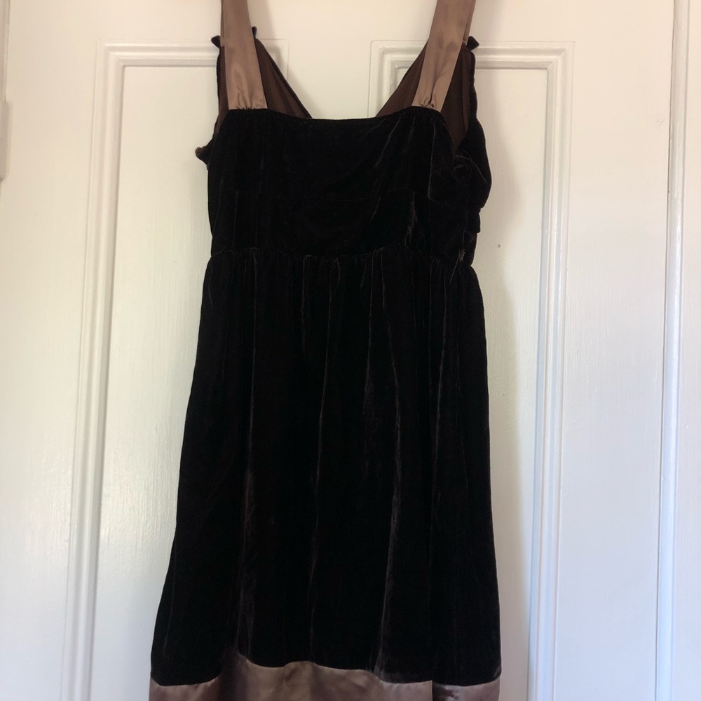 Anthropologie’s Hazel Brown Velvet Ribbon Dress - Picture 6 of 8